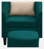 Danney Fabric Barrel Chair With Ottoman in Green Colour