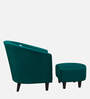 Danney Fabric Barrel Chair With Ottoman in Green Colour