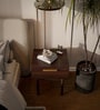 Danone Quark Sheesham Wood Bedside Table in Burnt Oak Finish
