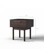 Danone Quark Sheesham Wood Bedside Table in Burnt Oak Finish
