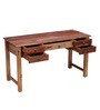 Danuta Solid Wood Writing Table in Rustic Teak Finish