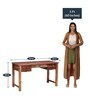 Danuta Solid Wood Writing Table in Rustic Teak Finish