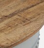Danzi Metallic Coffee Table In White And Natural Finish With Storage