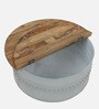 Danzi Metallic Coffee Table In White And Natural Finish With Storage