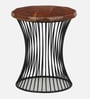 Danzi Metallic End Table In Black And Natural Finish
