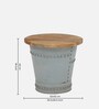 Danzi Metallic End Table In Grey And Natural Finish