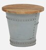 Danzi Metallic End Table In Grey And Natural Finish