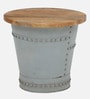 Danzi Metallic End Table In Grey And Natural Finish