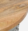 Danzi Metallic End Table In Grey And Natural Finish