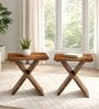 Darcy Bedside Table Set Of 2 In Natural Teak Finish