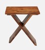 Darcy Contemporary Rectangle Tea Table Side Table In Teak Finish