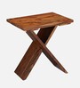 Darcy Contemporary Rectangle Tea Table Side Table In Teak Finish