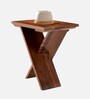 Darcy Contemporary Rectangle Tea Table Side Table In Teak Finish
