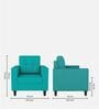 Darcy Fabric 1 Seater Sofa in Aqua Blue Colour
