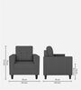Darcy Fabric 1 Seater Sofa in Grey Colour