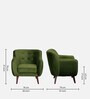 Darcy Velvet 1 Seater Sofa in Olive Green Colour