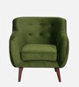 Darcy Velvet 1 Seater Sofa in Olive Green Colour