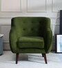 Darcy Velvet 1 Seater Sofa in Olive Green Colour