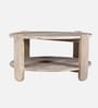 Daria Mango Wood Coffee table in Whitewash Finish Daria Mango Wood Coffee table in Whitewash Finish