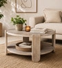 Daria Mango Wood Coffee table in Whitewash Finish Daria Mango Wood Coffee table in Whitewash Finish