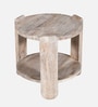 Daria Mango Wood Side table in Whitewash Finish