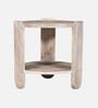 Daria Mango Wood Side table in Whitewash Finish