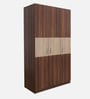 Dario 3 Door Wardrobe In Rolex Brown & Suede Finish With Locker & Drawer