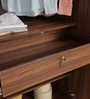 Dario 3 Door Wardrobe In Rolex Brown & Suede Finish With Locker & Drawer