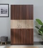 Dario 3 Door Wardrobe In Rolex Brown & Suede Finish With Locker & Drawer