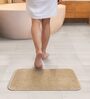 Dark Beige Absorbent and Quick-Dry Polyester Bath Mats 38x58 cm