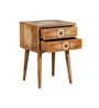  Antique Wooden Side Table With Brass Fittings In Yellow Colour