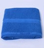 Blue Solid 370 GSM Cotton Bath Towel