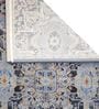 Dark Blue Abstract Polyester 59x24 Inches Machine Made Floor Runner