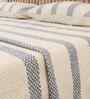 Dark Blue Cotton Textured  Double Bedcover