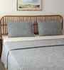 Dark Blue Cotton Textured Double Bedcover