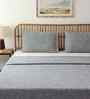 Dark Blue Cotton Textured Double Bedcover