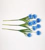 Dark blue Fabric Decorative Artificial BallMum Flowers Set of 3