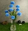Dark blue Fabric Decorative Artificial BallMum Flowers Set of 3
