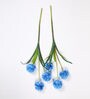Dark blue Fabric Decorative Artificial BallMum Flowers Set of 2