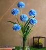 Dark blue Fabric Decorative Artificial BallMum Flowers Set of 2