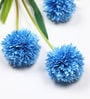 Dark blue Fabric Decorative Artificial BallMum Flowers Set of 3