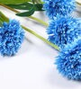 Dark blue Fabric Decorative Artificial BallMum Flowers Set of 2