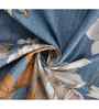 Dark Blue Floral 144 TC Cotton King Fitted Bedsheet Bedsheet 2 Pillow Rose Collection