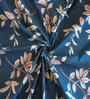Dark Blue Floral 210 TC Mix Cotton Single Bed Size Bedsheet wih 2 Pillow cover Essential Series Collection