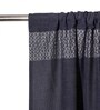 Dark Blue Traditional Polyester Blend 5 Ft Blackout Rod Pocket Window Curtain