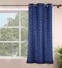 Dark Blue Polyester Jacquard 5ft Regular Eyelet Window Curtain