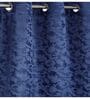 Dark Blue Polyester Jacquard 5ft Regular Eyelet Window Curtain