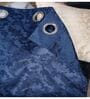 Dark Blue Polyester Jacquard 5ft Regular Eyelet Window Curtain