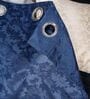 Dark Blue Polyester Jacquard 9ft Regular Eyelet Long Door Curtain