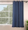 Dark Blue Polyester Solid 5ft Room Darkening Eyelet Window Curtain